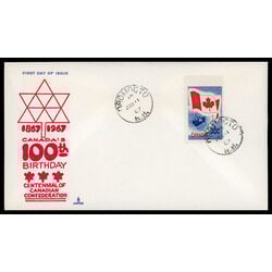 canada stamp 453 flag and planet earth 5 1967 FDC PC 013