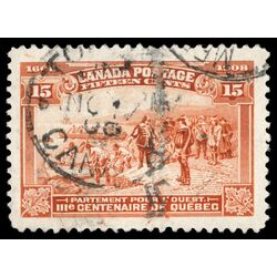 canada stamp 102 champlain s departure 15 1908 U VF 075