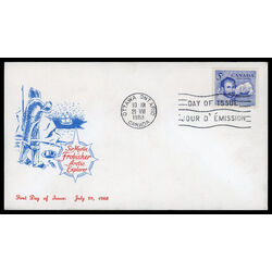 canada stamp 412 sir martin frobisher 5 1963 FDC PC 016