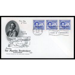 canada stamp 412 sir martin frobisher 5 1963 FDC PC 029