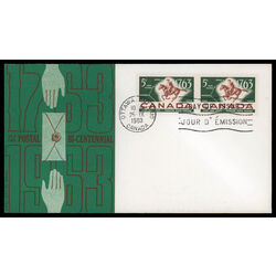 canada stamp 413 postrider and map 5 1963 FDC PC 008