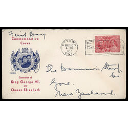 canada stamp 237 king george vi queen elizabeth 3 1937 FDC PC 073