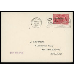 canada stamp 237 king george vi queen elizabeth 3 1937 FDC PC 076