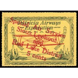 canada stamp cl air mail semi official cl25a patricia airways and exploration co ltd 5 1927 M 002