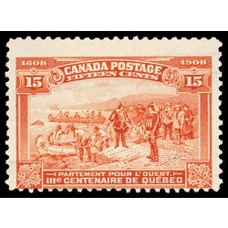canada stamp 102 champlain s departure 15 1908 M FNG 045