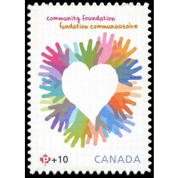 canada stamp b semi postal b19 circle of multi coloured children s hands forming a heart 2012