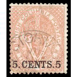 british columbia vancouver island stamp 9 surcharge 1867 U F 023