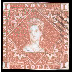 nova scotia stamp 1 pence issue victoria 1d 1853 U F 020