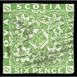 nova scotia stamp 4 pence issue 6d 1851 U F 020