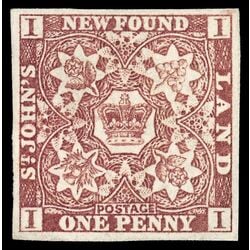 newfoundland stamp 1 pence first issue 1d 1857 M XFNG 035