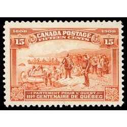 canada stamp 102 champlain s departure 15 1908 M F VF 077