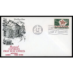 canada stamp 413 postrider and map 5 1963 FDC PC 009