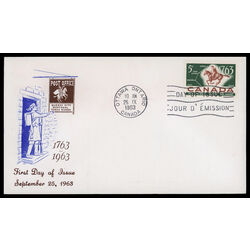 canada stamp 413 postrider and map 5 1963 FDC PC 010