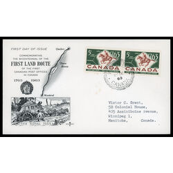 canada stamp 413 postrider and map 5 1963 FDC PC 012