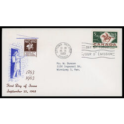 canada stamp 413 postrider and map 5 1963 FDC PC 013