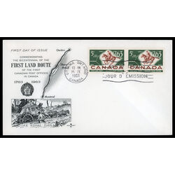 canada stamp 413 postrider and map 5 1963 FDC PC 015
