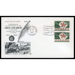 canada stamp 413 postrider and map 5 1963 FDC PC 016