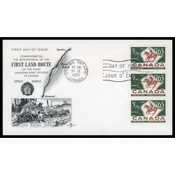 canada stamp 413 postrider and map 5 1963 FDC PC 017
