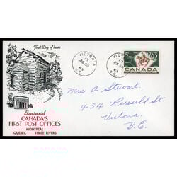 canada stamp 413 postrider and map 5 1963 FDC PC 020