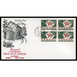 canada stamp 413 postrider and map 5 1963 FDC BLOCK 022