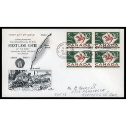 canada stamp 413 postrider and map 5 1963 FDC BLOCK 023