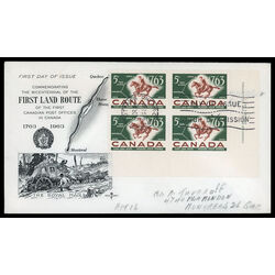 canada stamp 413 postrider and map 5 1963 FDC LR 025