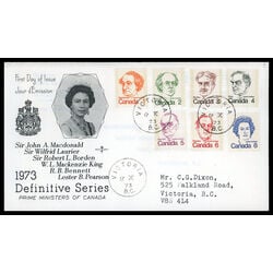 canada stamp 586 93 fdc caricature definitives 1973 FDC COMBO 018