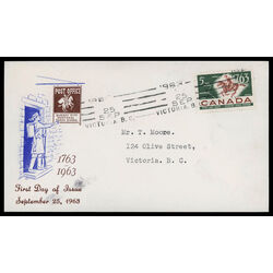 canada stamp 413 postrider and map 5 1963 FDC PC 026