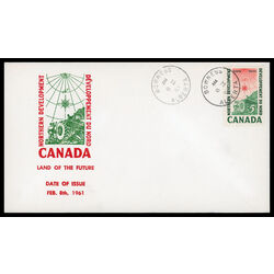 canada stamp 391 surveying crew 5 1961 FDC PC 025