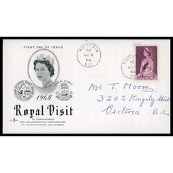 canada stamp 433 queen elizabeth ii 5 1964 FDC PC 014