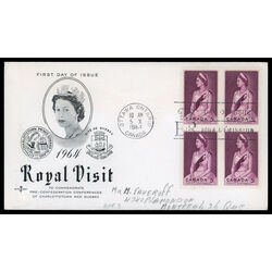 canada stamp 433 queen elizabeth ii 5 1964 FDC BLOCK 015