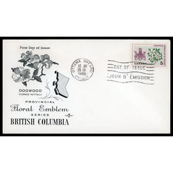 canada stamp 423 british columbia dogwood 5 1965 FDC PC 007