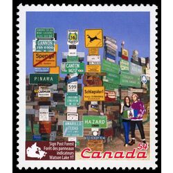canada stamp 2335b watson lake signpost forest watson lake yk 54 2009