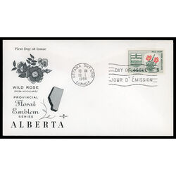 canada stamp 426 alberta wild rose 5 1966 FDC PC 012