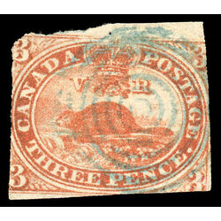canada stamp 4 beaver 3d 1852 U VG 154
