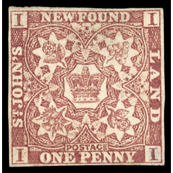 newfoundland stamp 1 pence first issue 1d 1857 M VFNG 037