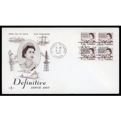 canada stamp 454 queen elizabeth ii northern lights 1 1967 FDC BLOCK 014